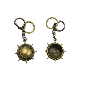 Metallic Vintage Antique Brass Mini Weapons Keychain Meteor Hammer <b>Key</b> Chain Moving Eye Keychain - Product Image 2