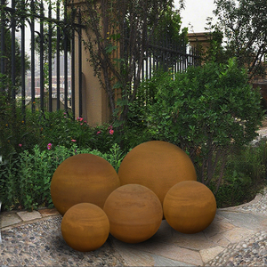 Ensemble <span class=keywords><strong>de</strong></span> boules <span class=keywords><strong>de</strong></span> <span class=keywords><strong>jardin</strong></span> <span class=keywords><strong>en</strong></span> acier Corten rustique <span class=keywords><strong>de</strong></span> luxe décoration extérieure <span class=keywords><strong>en</strong></span> <span class=keywords><strong>métal</strong></span> <span class=keywords><strong>rouillé</strong></span> Yard Art Collection <span class=keywords><strong>de</strong></span> sphères <span class=keywords><strong>en</strong></span> acier Corten - Product Image 2