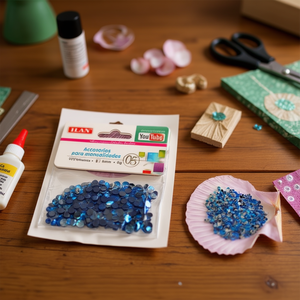 Strass Ilan 5 mm blu luminosi per artigianato 8G 12 pezzi per confezione - Product Image 3