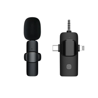 K15 3-en-1 Mini Microphone Lavalier sans fil Portable Type C pour caméra mobile Streaming en direct Enregistrement vidéo court Podcasting