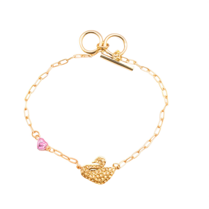 Fashion Charm <b>Bracelet</b> 316L Stainless Steel PVD Gold Plating Swan Pendant Pink <b>Crystal</b> Heart Charm Women's Jewelry - Product Image 2