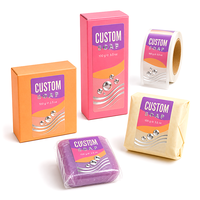 Rouleau d'étiquettes personnalisées pour coffrets cadeaux et savons, en papier couché brillant, résistant à l'eau, autocollantes, pour cosmétiques, qualité supérieure, directement de l'usine