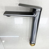 BLSJ Robinet mitigeur de lavabo haut moderne monotrou à une poignée Robinet de salle de bain chaud et froid à double usage avec noyau de valve en céramique