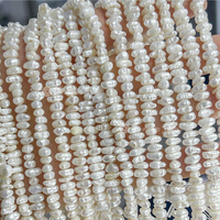 Perles de culture d'eau douce naturelles blanches baroques de 4-4,5 mm en gros pour la fabrication de bijoux, perles en vrac, prix d'usine