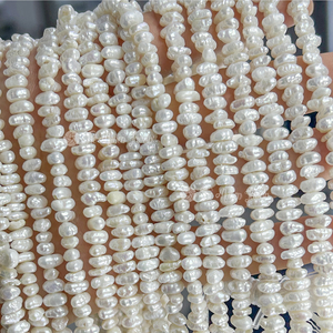 Muses Jewels - Hilo de Perlas Naturales de Agua Dulce Blancas Barrocas de 4-4.5mm para la Fabricación de Joyas, Perlas Sueltas, <span class=keywords><strong>Precio</strong></span> de Fábrica - Product Image 3