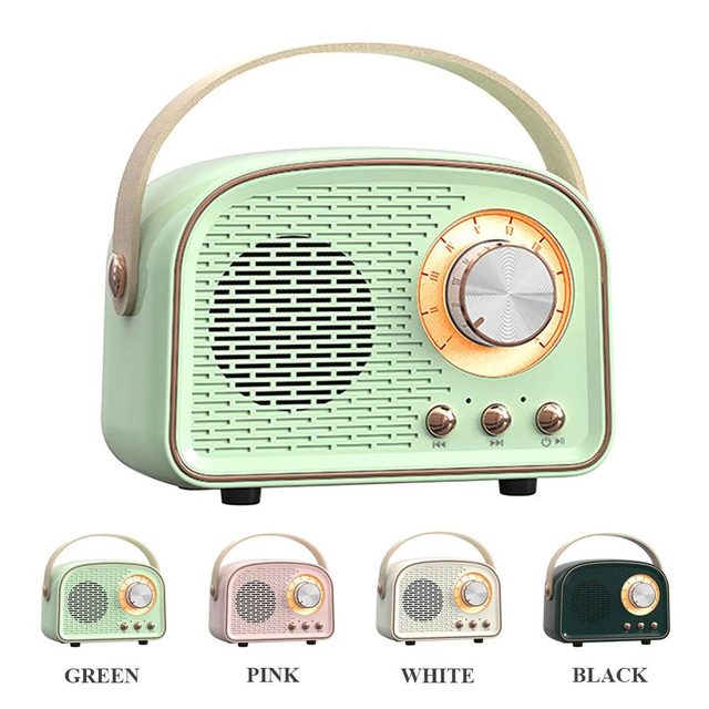 Retro Elegant Mini Portable Bluetooth Speaker Vintage Wireless Audio Support TF Card AUX for Home Desk Travel Gift