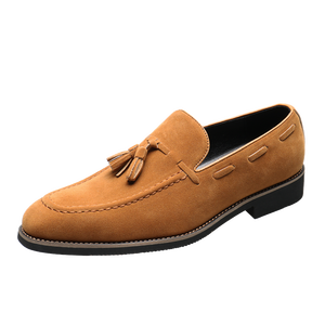Chaussures habillées grande taille 37-48, personnalisables avec logo, mocassins décontractés pour hommes en cuir véritable suède de vache - Product Image 6