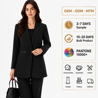 Ensemble de costume pour femme de luxe, blazer noir formel à un bouton, pantalon droit, vêtements de bureau, tenue de carrière, haut de gamme