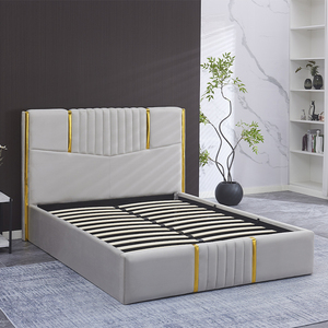Cama King Size de Diseño Europeo con Tapizado Suave, Estructura Grande de Tela con Almacenamiento, Juego de Dormitorio para Hotel, Venta Caliente - Product Image 2