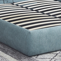 Base de Cama Ergonómica con Almacenamiento, Respaldo Tapizado de Lujo, Diseño Moderno de Mediados de Siglo, Ecológica y Duradera, Suministrada por Fábrica