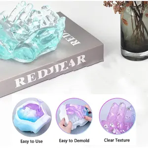 Kit de molde de mão de cristal para casal, molde de resina epóxi DIY 3D para presente de aniversário de casamento