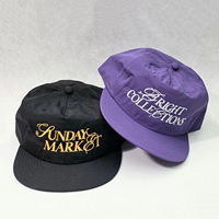 Casquette de sport d'extérieur en nylon à séchage rapide, style grand-père, non structurée, 5 panneaux, à visière plate, de haute qualité