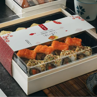 Boîte à bento jetable ESTICK pour plats à emporter, pliable, pour gâteaux, desserts, biodégradable, en bois, pour sushis, boîte à bento rectangulaire, taille personnalisée acceptée