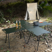 Mesa Plegable Portátil de Aluminio para Exteriores, 60x40cm, Altura Ajustable, Ligera (4kg), Capacidad de 50kg, Ideal para Picnic, Viajes y Senderismo