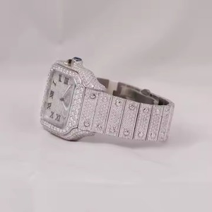 นาฬิกาเพชรทรงฮิปฮอปแบบกำหนดเองหรูหราสำหรับผู้ชายพร้อมหน้าปัดปรับแต่งเองและนาฬิกาออกแบบเฉพาะจากอินเดีย - Product Image 5