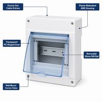 Caja de Distribución de Superficie Wanbo-410 Wanbo de 3-4 Vías, Caja DB Resistente a la Intemperie IP65 para Hogar y Energía Solar