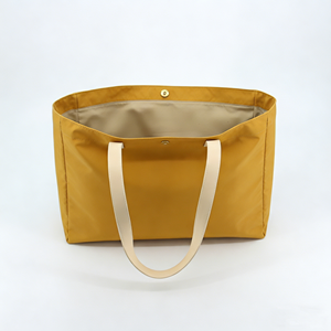 Waterproof Large Capacity Woman's <strong>Nylon</strong> <strong>Tote</strong> <strong>Bag</strong> <strong>Zipper</strong> Button Closure Shoulder Strap Custom Beach Color Design for Shopping - Product Image 4