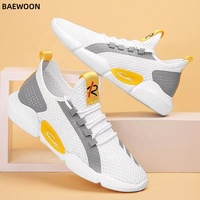BAEWOON B100 Chaussures de sport décontractées pour hommes, vente en gros, baskets respirantes en maille, chaussures de course, tendance mode coréenne, chaussures décontractées en tissu
