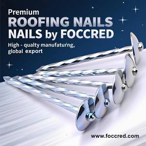 "गेज 9 hdg जस्ती 2.5 लंबाई 9 hdg जस्ती लोहे के छल्ले के सिर की छत वाले नाखून और वॉशर के साथ - Product Image 1