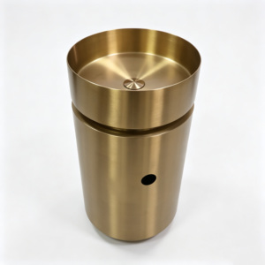 Lussuoso Lavello <span class=keywords><strong>da</strong></span> <span class=keywords><strong>Incasso</strong></span> Cilindrico in Acciaio Inox 304 con Finitura Oro Spazzolato, Ideale per Isole <span class=keywords><strong>da</strong></span> <span class=keywords><strong>Cucina</strong></span>, Ville e Hotel - Product Image 4