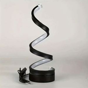 Modern Minimalist Spiral Plastic Desk <b>Lamp</b> Electric Sustainable Fashionable Three Color LED Ambient Light for Home Use - Product Image 5