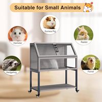 Cage en bois pour hamster avec panneaux acryliques et armoire de rangement pour petits animaux