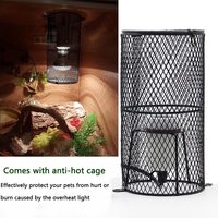Lampe chauffante pour reptiles 27W avec cage de sécurité en maille, support anti-brûlure, prise AU EU UK US pour tortue, lézard, oiseau, poussin, terrarium
