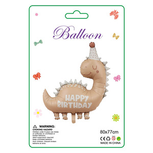 Ballon Tyrannosaurus Rex 60x95cm, décoration de fête d'anniversaire dinosaure de dessin animé, fabriqué en Chine - Product Image 2