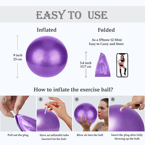 Pelota de Yoga de PVC Antideslizante de 25 cm con Logotipo Personalizado, Pelota de Ejercicio Inflable para Pilates, para Estudio de Pilates - Product Image 2