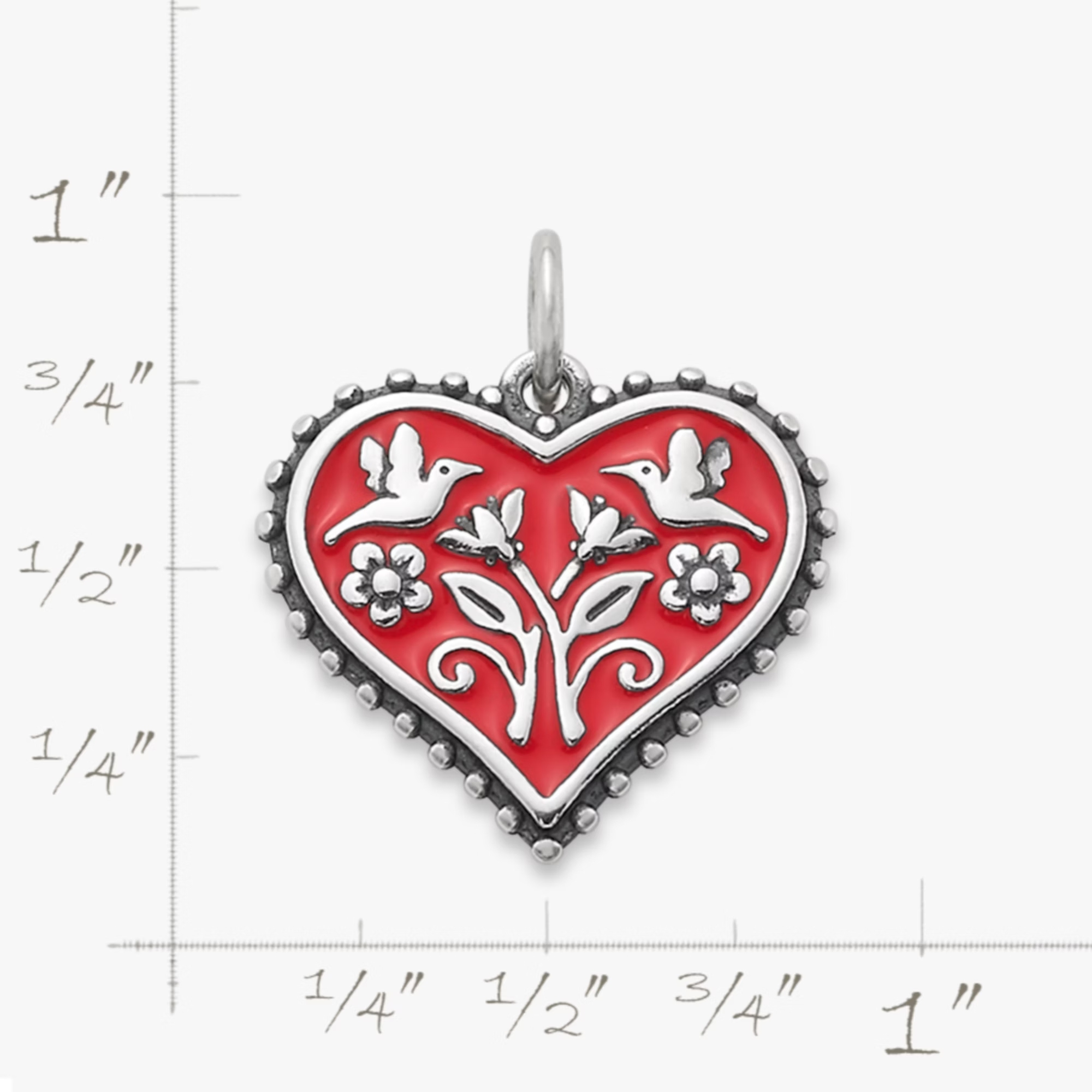 Enamel Hearts in Bloom Charm