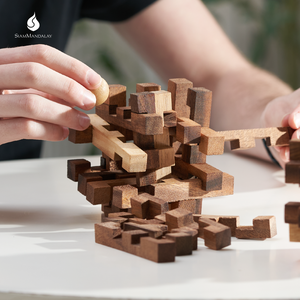 Double Lock a Ball : Puzzle d'évasion avec boule en bois, jeu de logique à double verrouillage, casse-tête éducatif pour enfants et adultes - Product Image 5