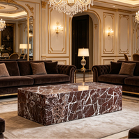 Newstar Stone Lila-Weiß Geäderter Rosso Roter Marmor Rosa Levanto Couchtisch für Luxuriöses Modernes Wohnzimmer
