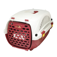 Cage de transport portable en plastique pour petits chiens et chats, approuvée par les compagnies aériennes, avec ventilation, boîte de transport pour animaux de compagnie