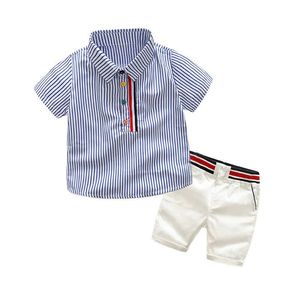 Vente flash - Ensembles de vêtements pour enfants style été 2021 - Hauts, shorts, ceinture - Ensemble 3 pièces - T-shirts, pantalons, tenue de sport pour garçons et filles - Vêtements pour enfants - Product Image 2
