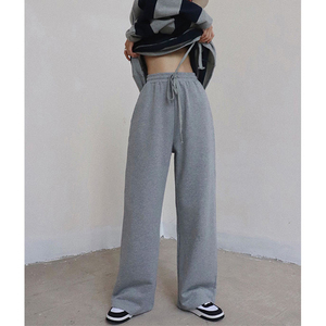 Vente en gros Vêtements pour <span class=keywords><strong>femme</strong></span> Pantalon de survêtement personnalisé <span class=keywords><strong>taille</strong></span> haute jambe droite Pantalon de survêtement décontracté Couleur unie Pantalon pour <span class=keywords><strong>femme</strong></span> - Product Image 2