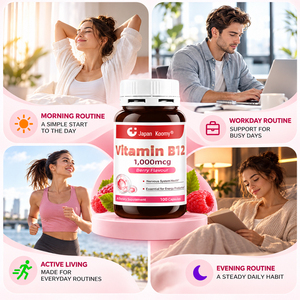 Ingredientes Personalizados Shecome Vitamina B12 1000 mcg Suplemento para Apoyar la Salud del Sistema Nervioso en Adultos Cápsulas de Vitamina B12 - Product Image 4