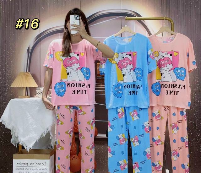Women's Plus Size Cartoon Casual ODM Knitted Milk Fiber Pajama Sets Summer Spring Season Quick Dry Breathable