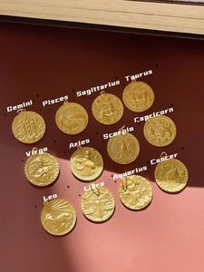 Collier personnalisé vintage Xinfly avec broche, bijoux personnalisés, pendentif en or massif 18 carats, pendentif du zodiaque à 12 constellations - Product Image 3