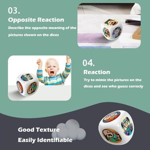Set di Dadi Colorati Ecologici in Plastica per Raccontare Storie, 9 Cubi 54 <span class=keywords><strong>Immagini</strong></span>, Uso Multiuso per Educazione Precoce, Espressione Linguistica e Divertimento - Product Image 3