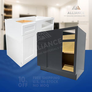 Meuble d'angle occultant style shaker en graphite BBC36-12 |   Pour projets commerciaux |   Meuble bas de cuisine avec tiroirs à fermeture amortie - Product Image 3