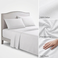 Draps de lit d'hôtel 100 % coton, directement de l'usine - Faible MOQ, drap plat, drap-housse à poches profondes, ignifuge, écologique