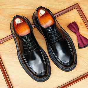 Chaussures Derby en Cuir Véritable pour Homme, Nouvelle Collection 2025, Style Rétro Britannique, Respirantes, Tendance et Décontractées - Product Image 1