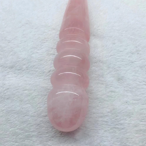Varita Masajeadora de Cuarzo Rosa al por Mayor, Varita Yoni en Espiral 100% Impermeable, Hecha a Mano, Portátil, de Piedra Curativa, Dildos de Pene - Product Image 3