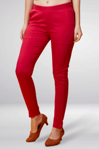 Leggings rouges de qualité supérieure pour femmes, coupe ajustée, extensibles, confortables, élégants, pantalons pour tous les jours - Product Image 5