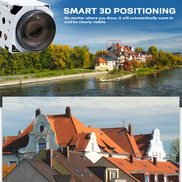 Smart ptz security camera 38X Optical Zoom Core Starlight Low Light, 3D Positioning, AI Face Recognition 4mp ptz security camera