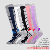 Chaussettes de ski chaudes et épaisses en tricot pour homme et femme - Absorbantes comme un torchon - Spandex/Nylon/Coton