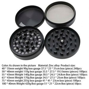 Broyeur de tabac à 4 couches en alliage de zinc OD 40 50 55 63 75 100mm plaque métallique broyeur d'herbes manuel broyeur de tabac personnalisé - Product Image 5