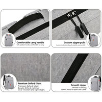 Sac à dos pour ordinateur portable Oxford imperméable structuré avec port de charge USB, multi-compartiments, grande capacité, unisexe, pour les voyages d'affaires