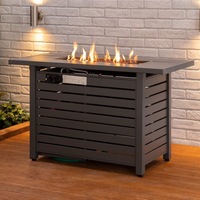 Long Style Promotion vente en gros gaz naturel rectangle jardin barbecue foyer table d'extérieur