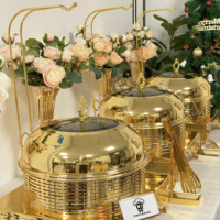 Ensemble de plats de service professionnels en acier inoxydable pour buffet, chauffe-plats pour mariages, banquets, fêtes et services de traiteur
